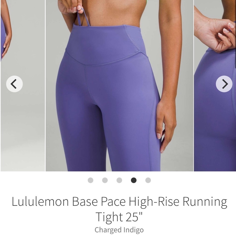 Lululemon Base Pace High Rise Leggings 25” ~ 12 ~ Charged Indigo - Picture 11 of 12
